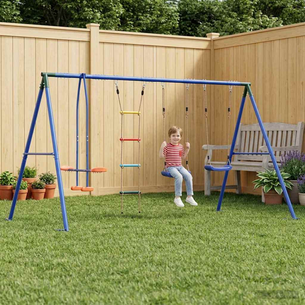 vidaXL Outdoor Schaukelset Mehrfarbig 330 x 185 x 185 cm Stahl und PE