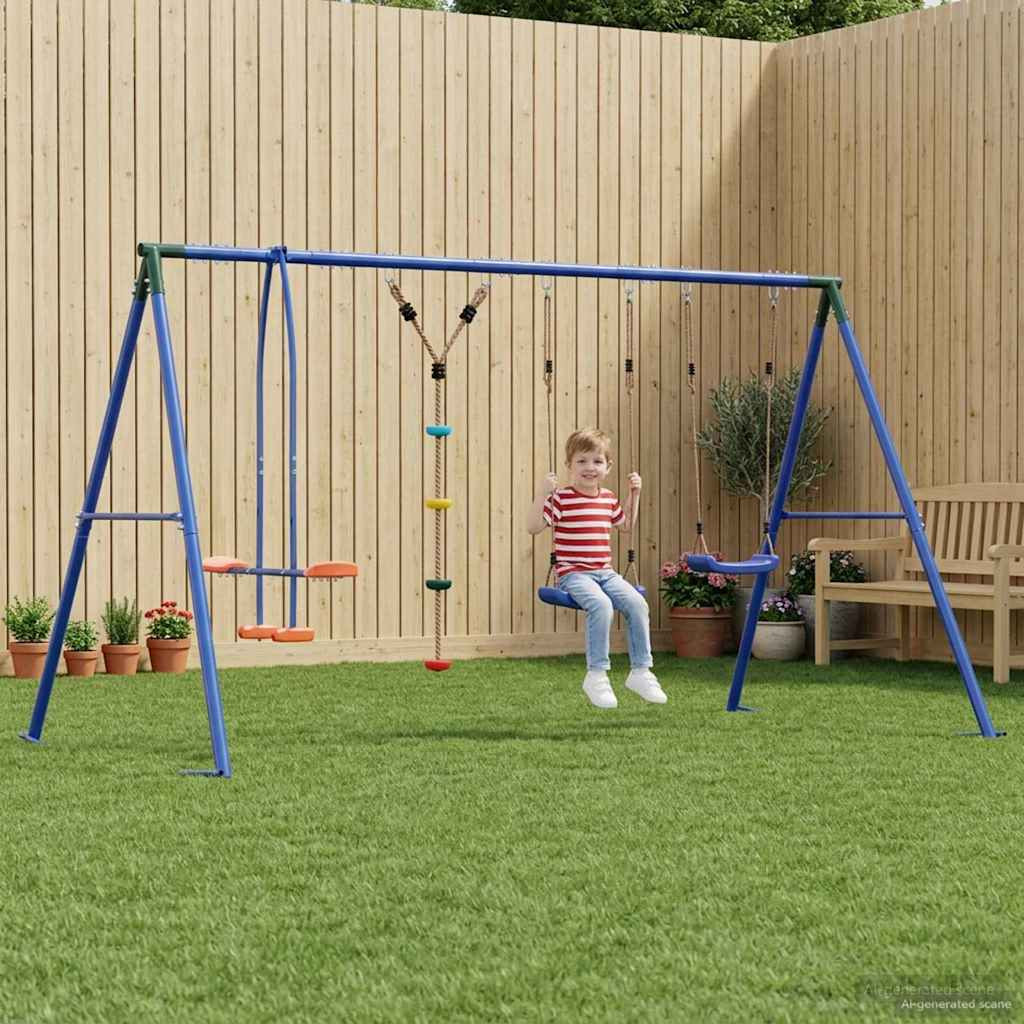 vidaXL Outdoor Schaukelset Mehrfarbig 330 x 185 x 185 cm Stahl und PE
