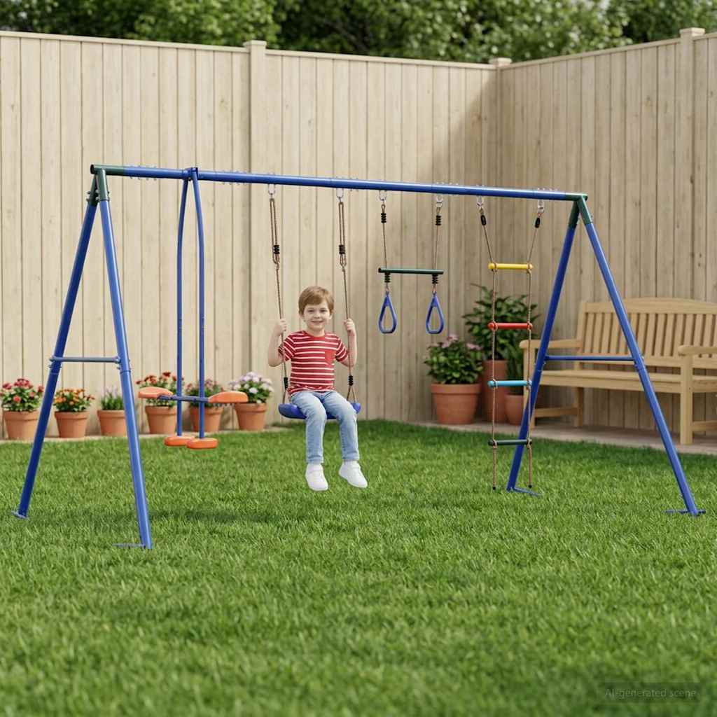 vidaXL Outdoor Schaukelset Mehrfarbig 330 x 185 x 185 cm Stahl und PE