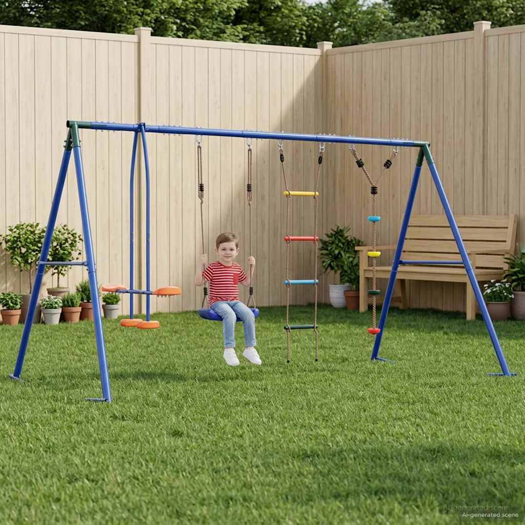 vidaXL Outdoor Schaukelset Mehrfarbig 330 x 185 x 185 cm Stahl und PE