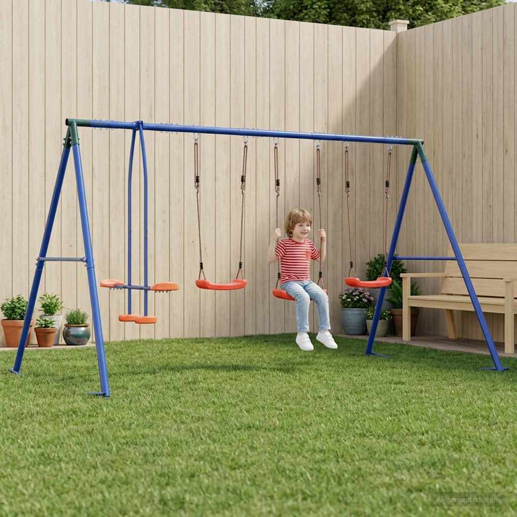 vidaXL Outdoor Schaukelset Mehrfarbig 330 x 185 x 185 cm Stahl und PE