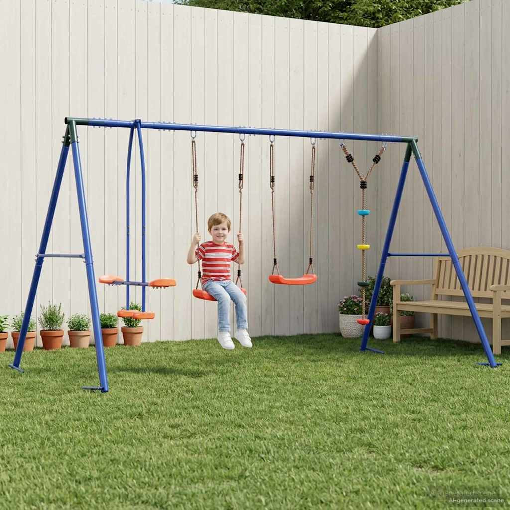 vidaXL Outdoor Schaukelset Mehrfarbig 330 x 185 x 185 cm Stahl und PE