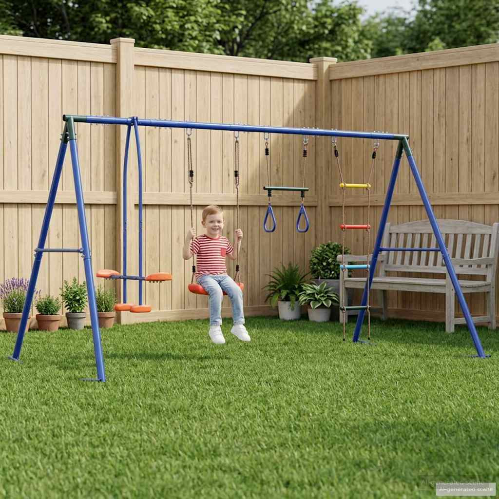 vidaXL Outdoor Schaukelset Mehrfarbig 330 x 185 x 185 cm Stahl und PE