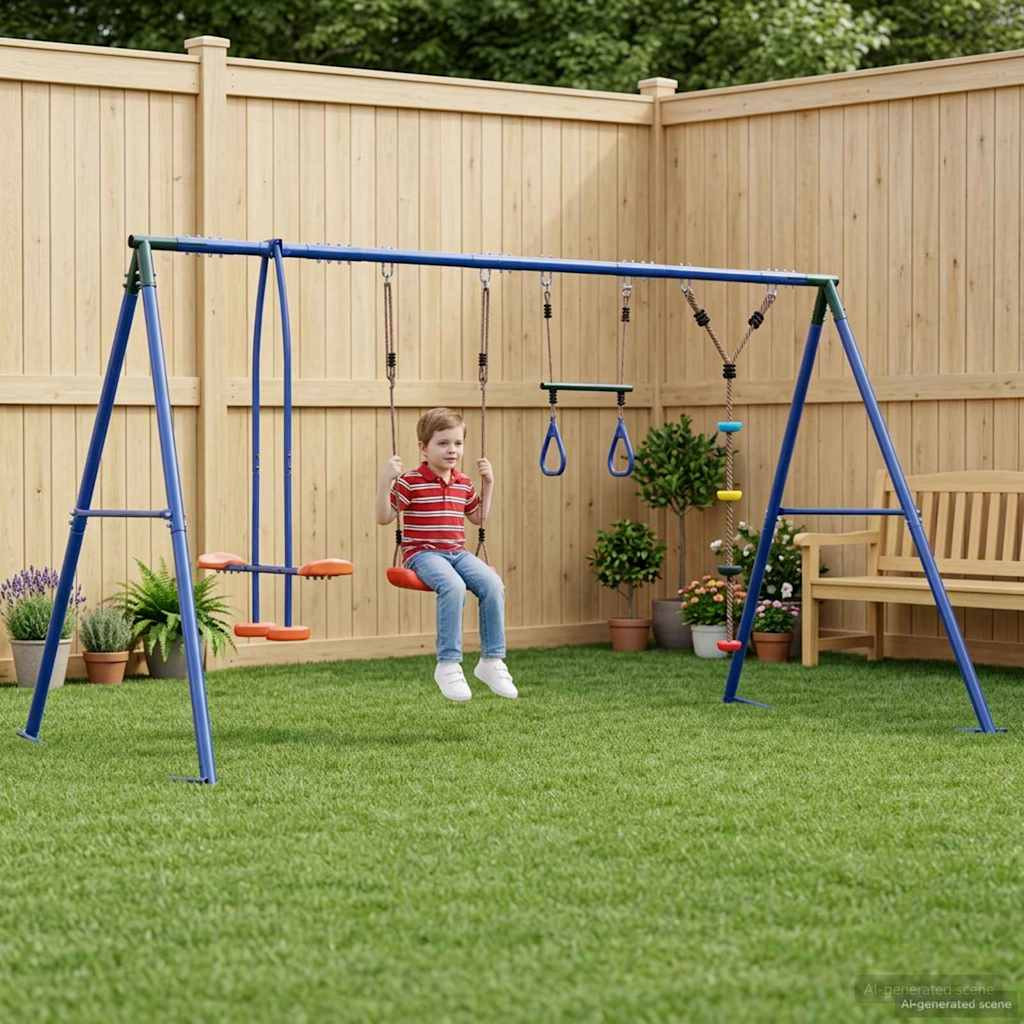 vidaXL Outdoor Schaukelset Mehrfarbig 330 x 185 x 185 cm Stahl und PE