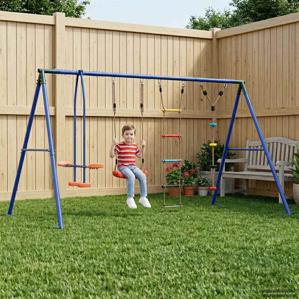 vidaXL Outdoor Schaukelset Mehrfarbig 330 x 185 x 185 cm Stahl und PE