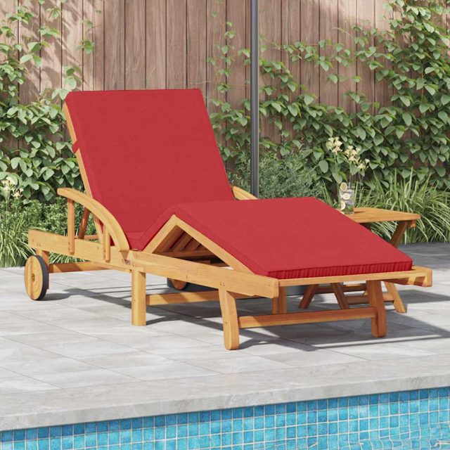 vidaXL Sonnenliege 2 pcs Rot Massivholz Akazie