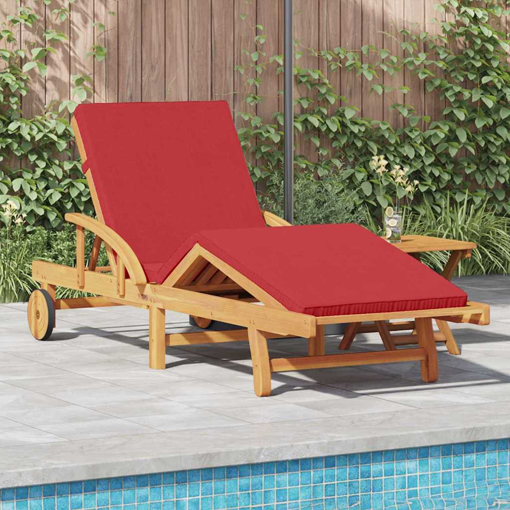 vidaXL Sonnenliege 2 pcs Rot Massivholz Akazie