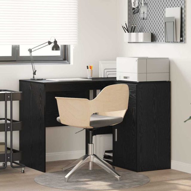 vidaXL Eck-Schreibtisch Schwarz Eichen-Optik 102 x 88 x 75 cm