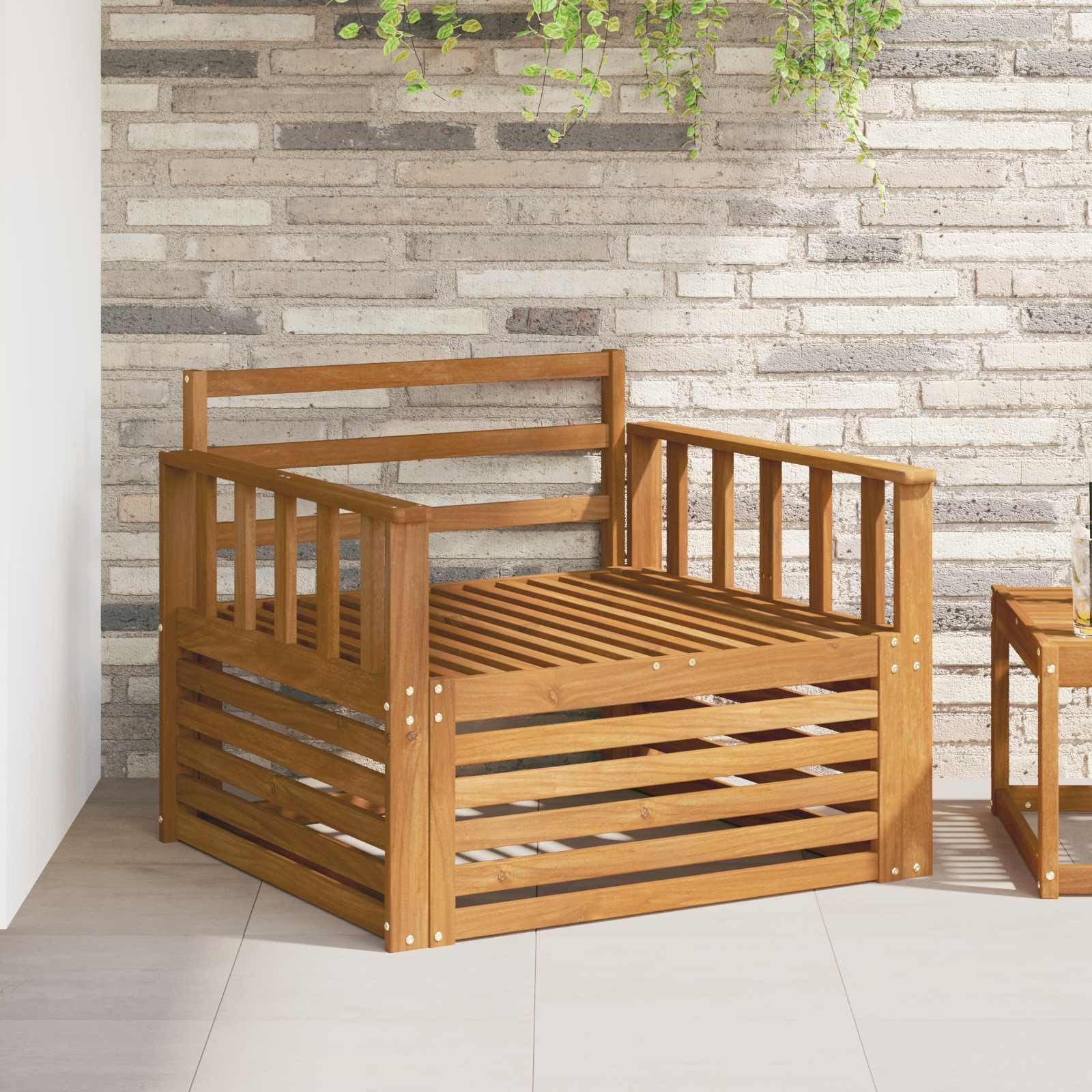 vidaXL 2 Stück Outdoor-Sofa Natur