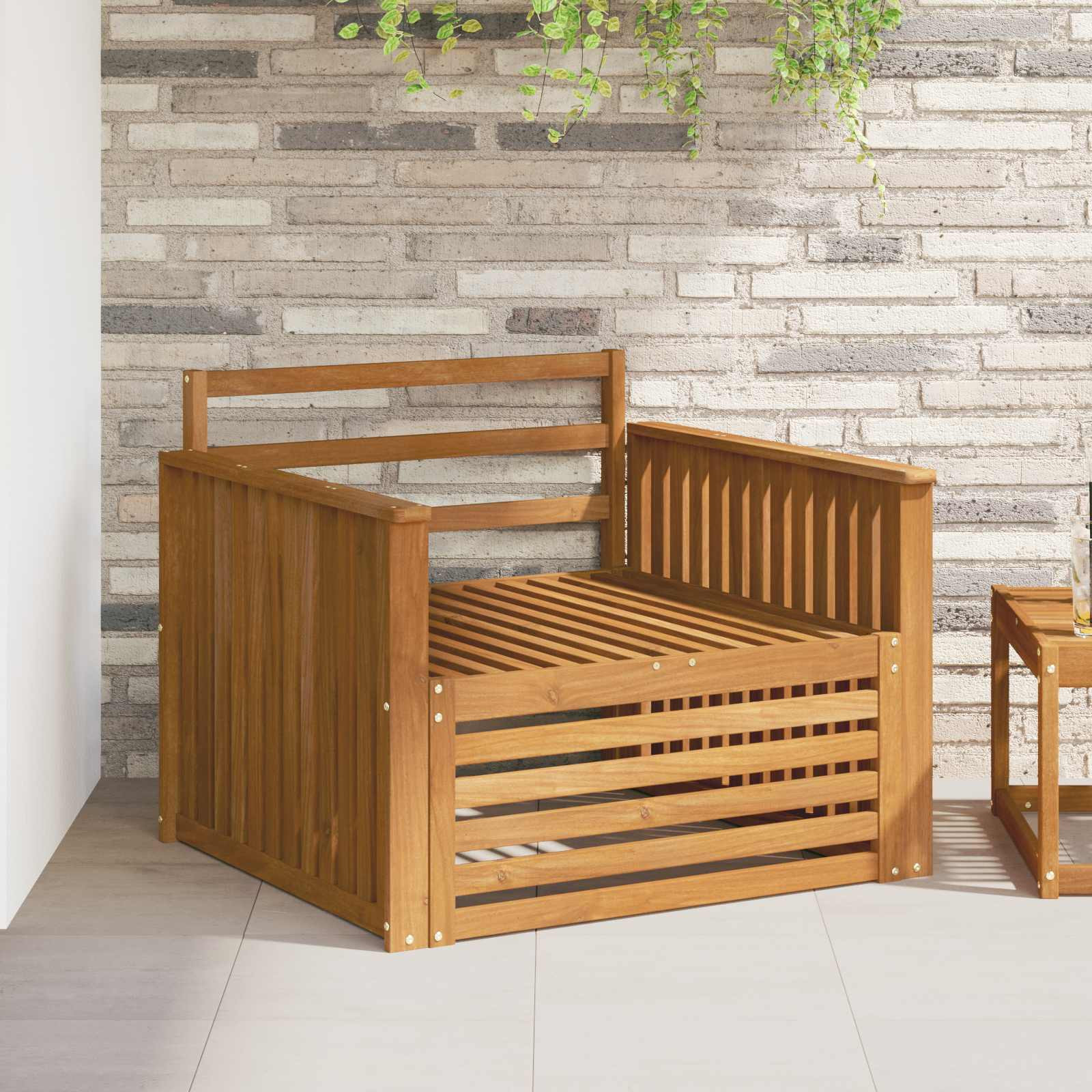 vidaXL 2 Stück Outdoor-Sofa Natur