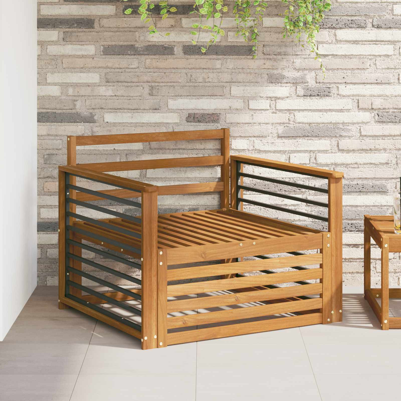 vidaXL 2 Stück Outdoor-Sofa Natur