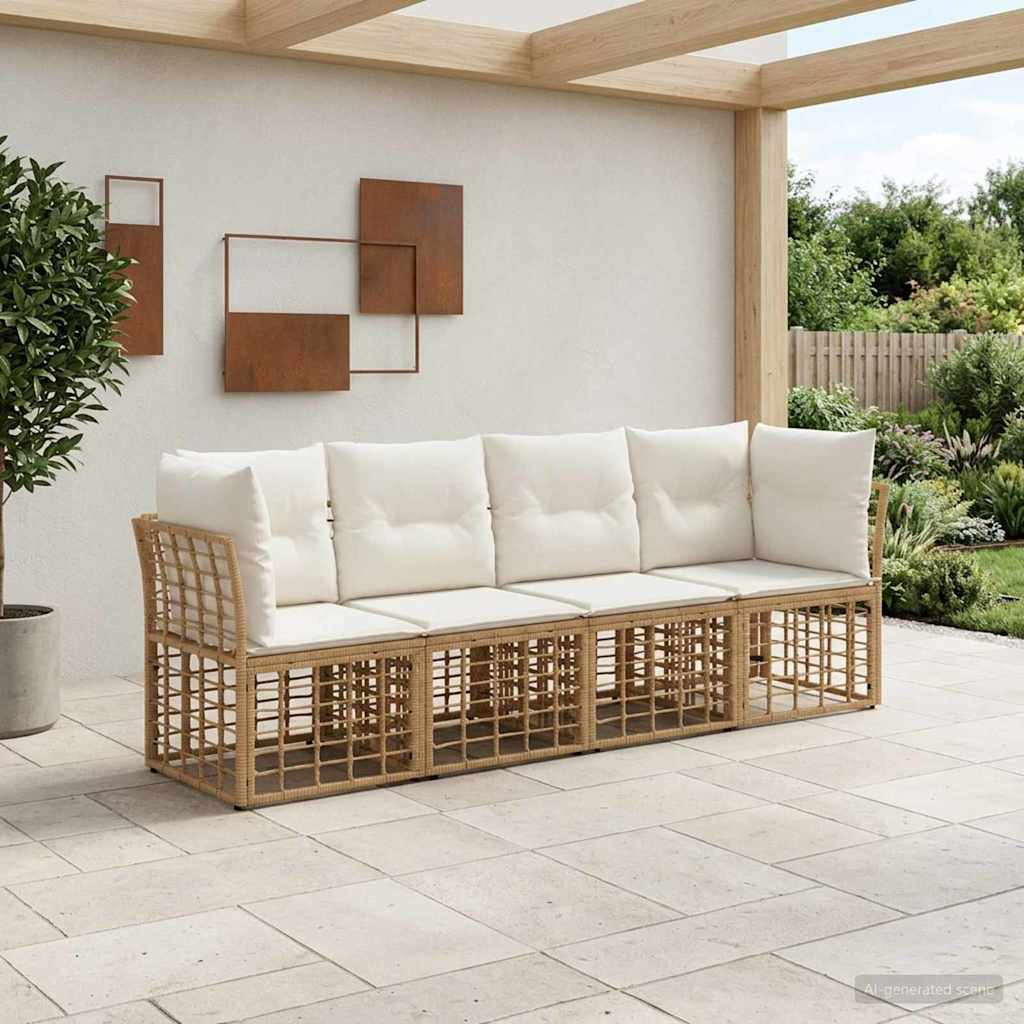 vidaXL Outdoor-Sofagarnitur Natur Polyester