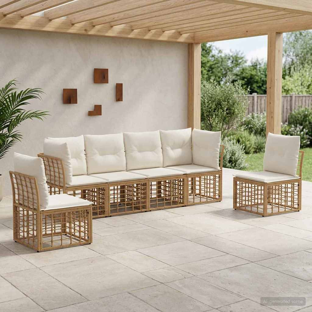 vidaXL Outdoor-Sofagarnitur Natur Polyester