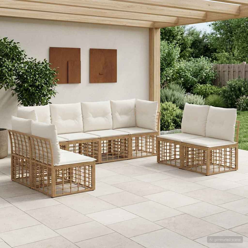 vidaXL Outdoor-Sofagarnitur Natur Polyester