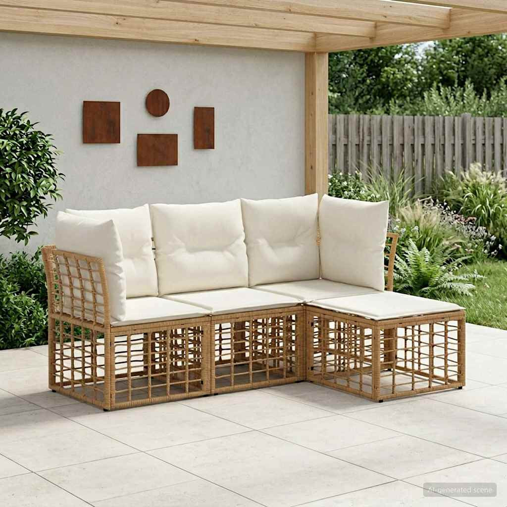 vidaXL Outdoor-Sofagarnitur Natur Polyester