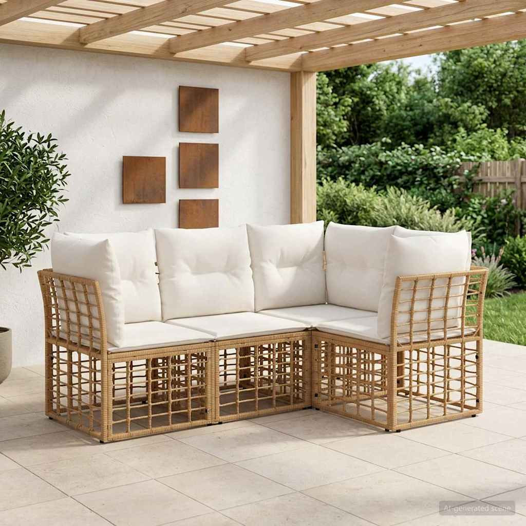 vidaXL Outdoor-Sofagarnitur Natur Polyester