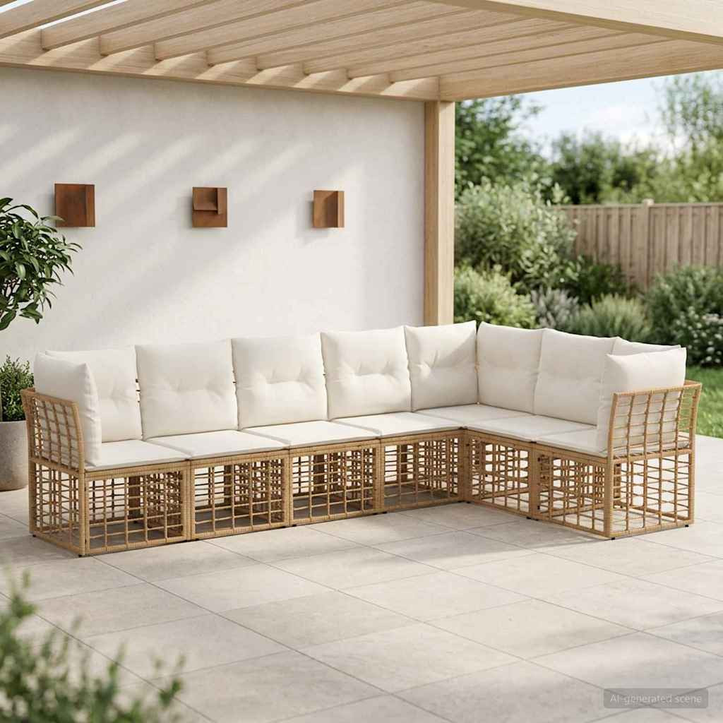 vidaXL Outdoor-Sofagarnitur Natur Polyester