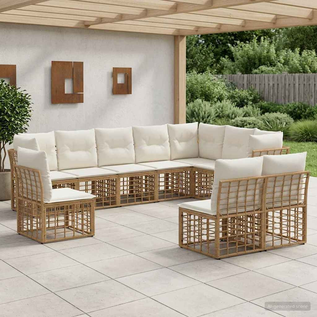 vidaXL Outdoor-Sofagarnitur Natur Polyester