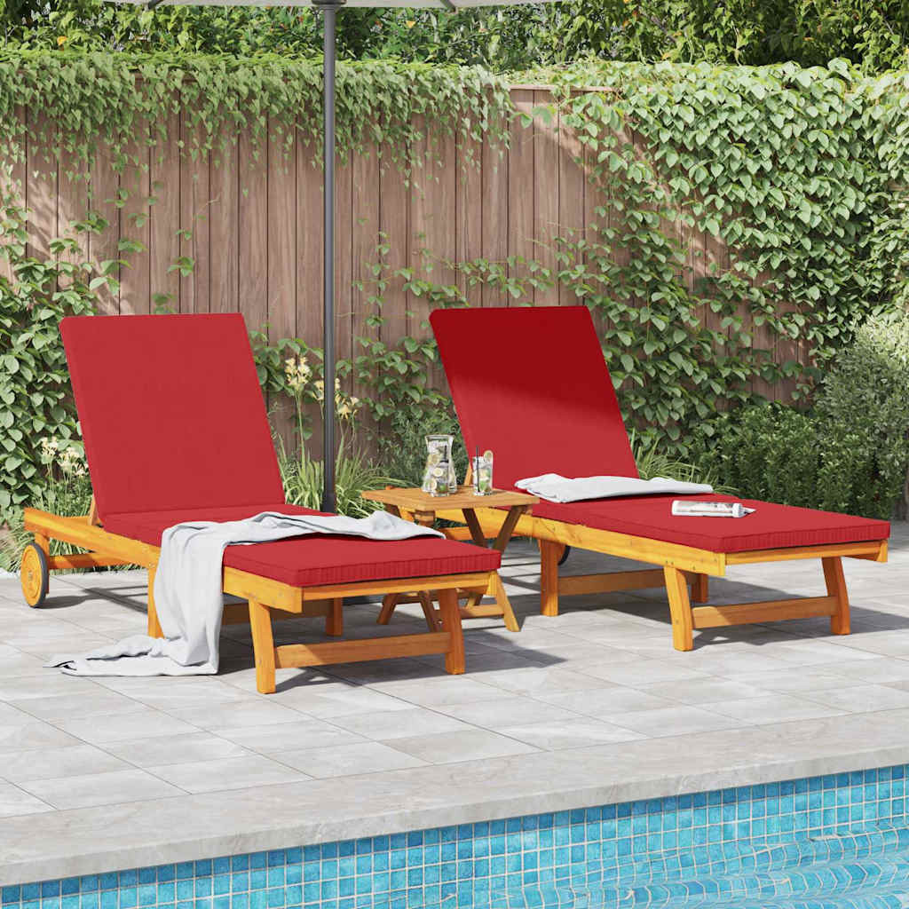 vidaXL Sonnenliege 2-Person 2 pcs Braun Massivholz Akazie
