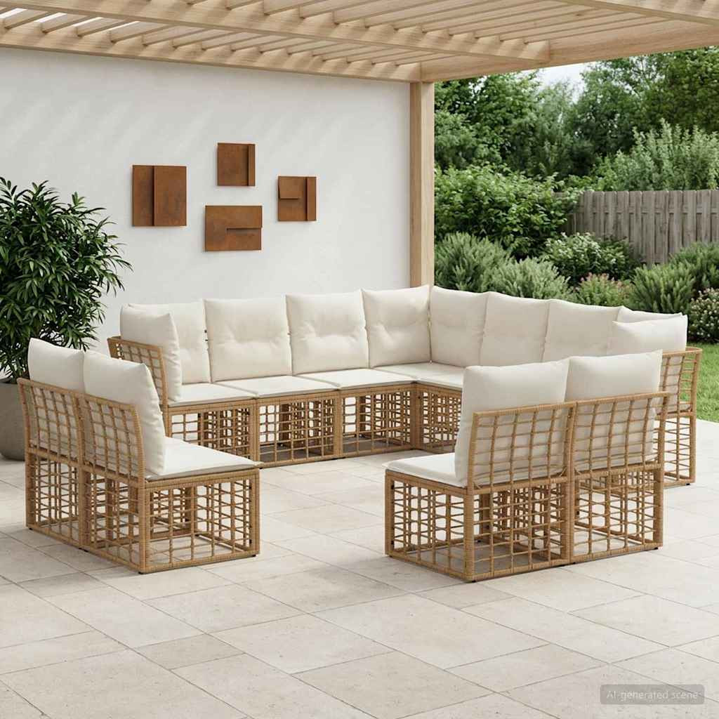 vidaXL Outdoor-Sofagarnitur Natur Polyester
