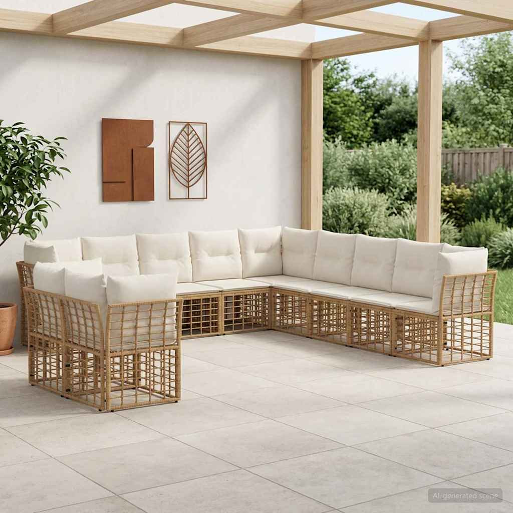 vidaXL Outdoor-Sofagarnitur Natur Polyester