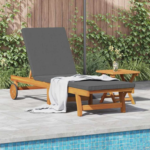 vidaXL Sonnenliege 1-Person 2 pcs Braun Massivholz Akazie