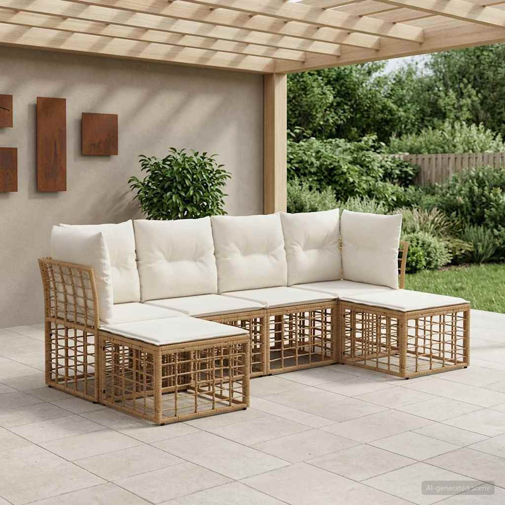 vidaXL Outdoor-Sofagarnitur Natur Polyester