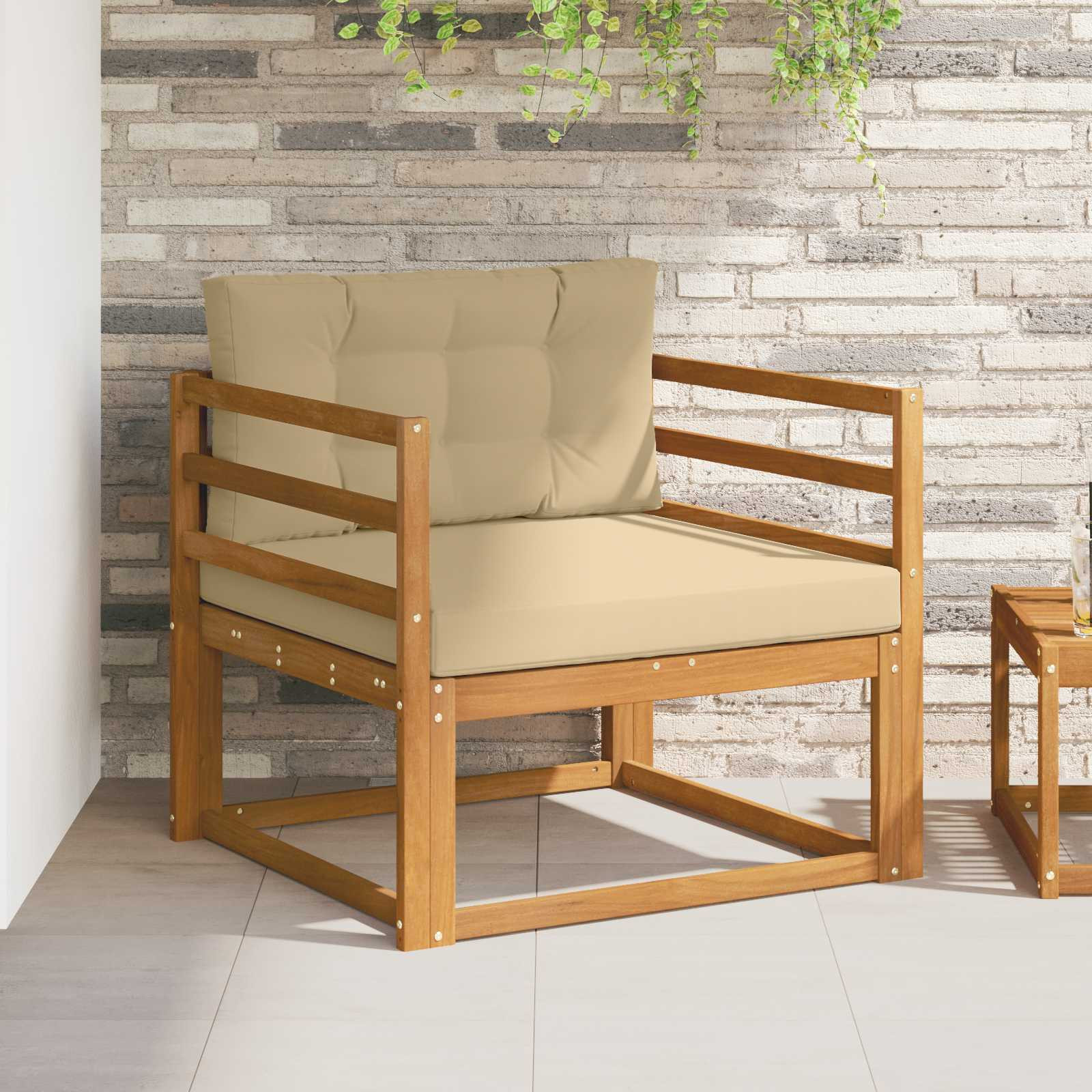 vidaXL Outdoor Mittelsofa Natur