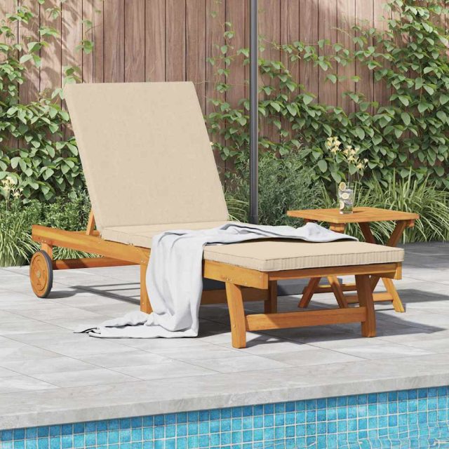 vidaXL Sonnenliege 1-Person 2 pcs Braun Massivholz Akazie