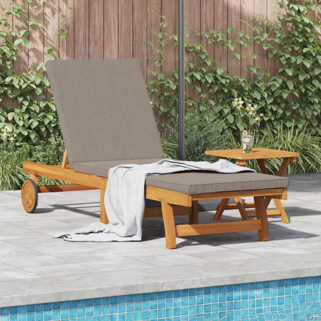 vidaXL Sonnenliege 1-Person 2 pcs Braun Massivholz Akazie