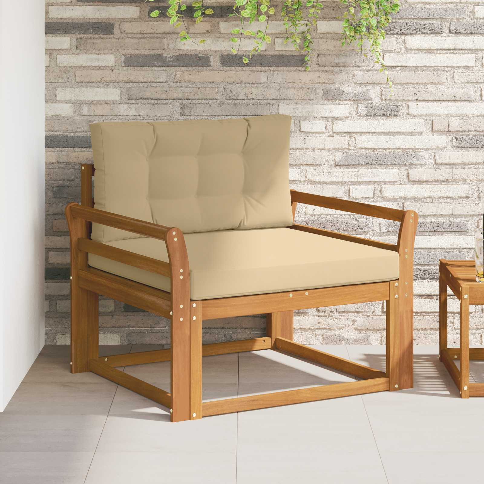 vidaXL Outdoor Mittelsofa Natur