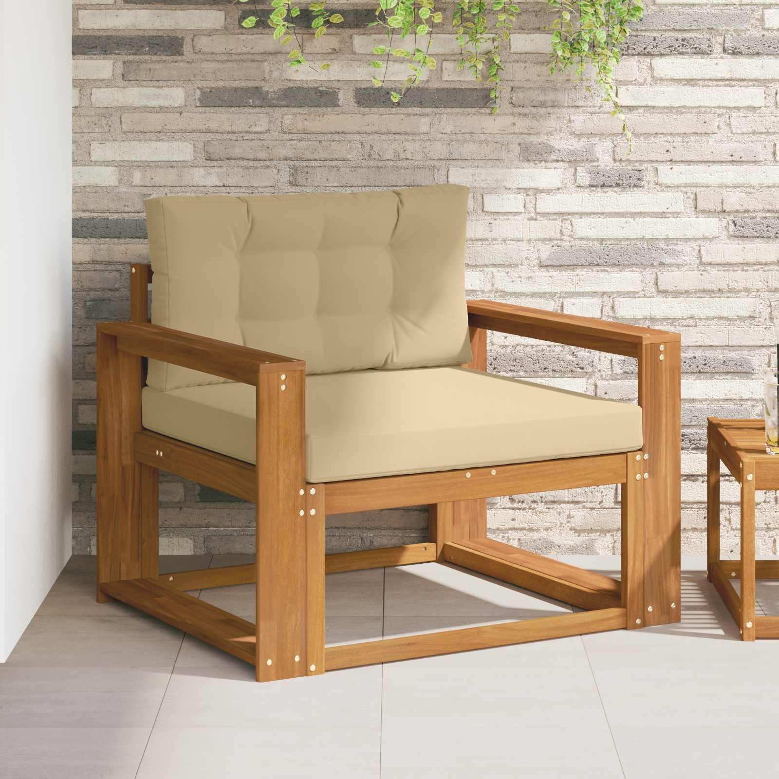 vidaXL Outdoor Mittelsofa Natur