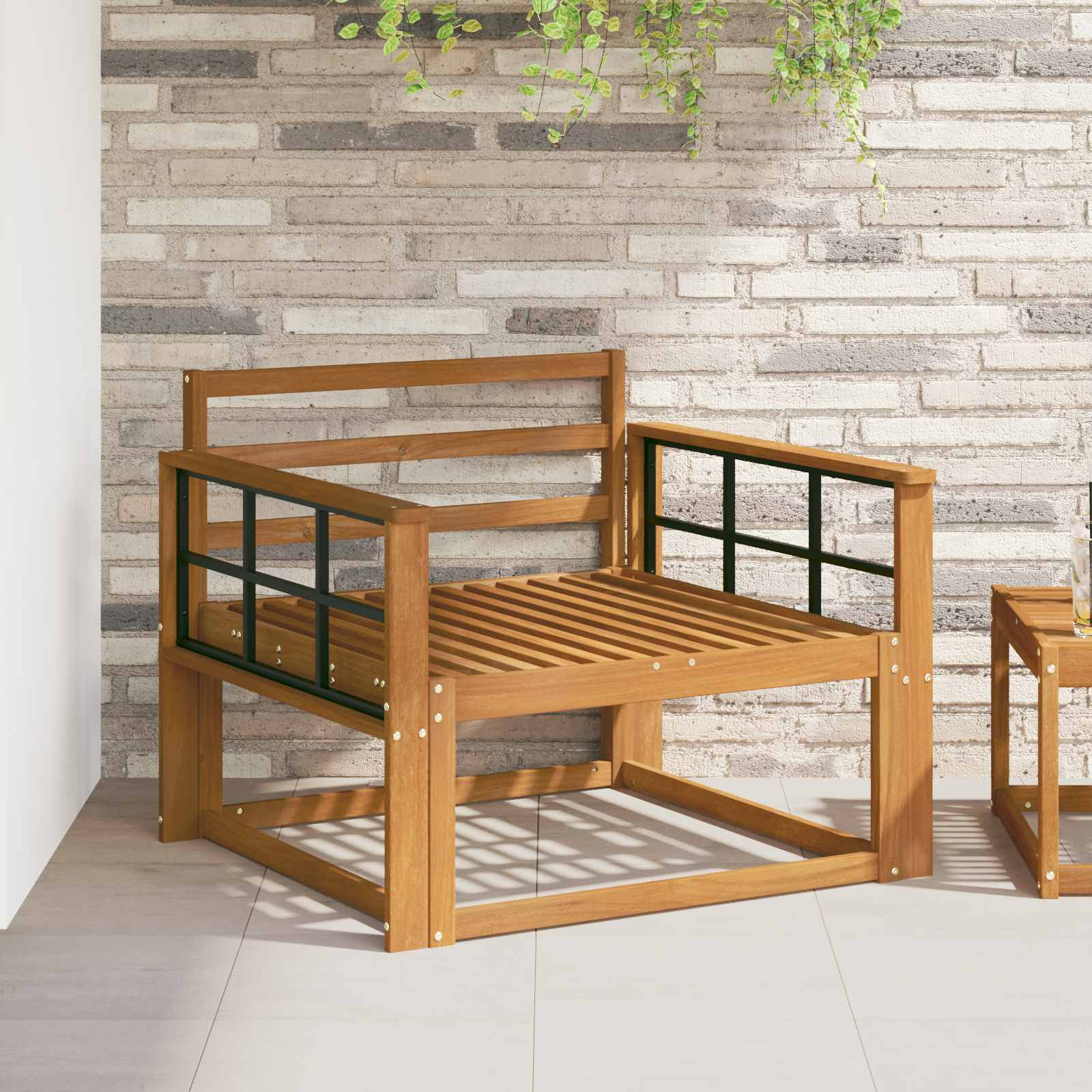 vidaXL Outdoor Mittelsofa Natur