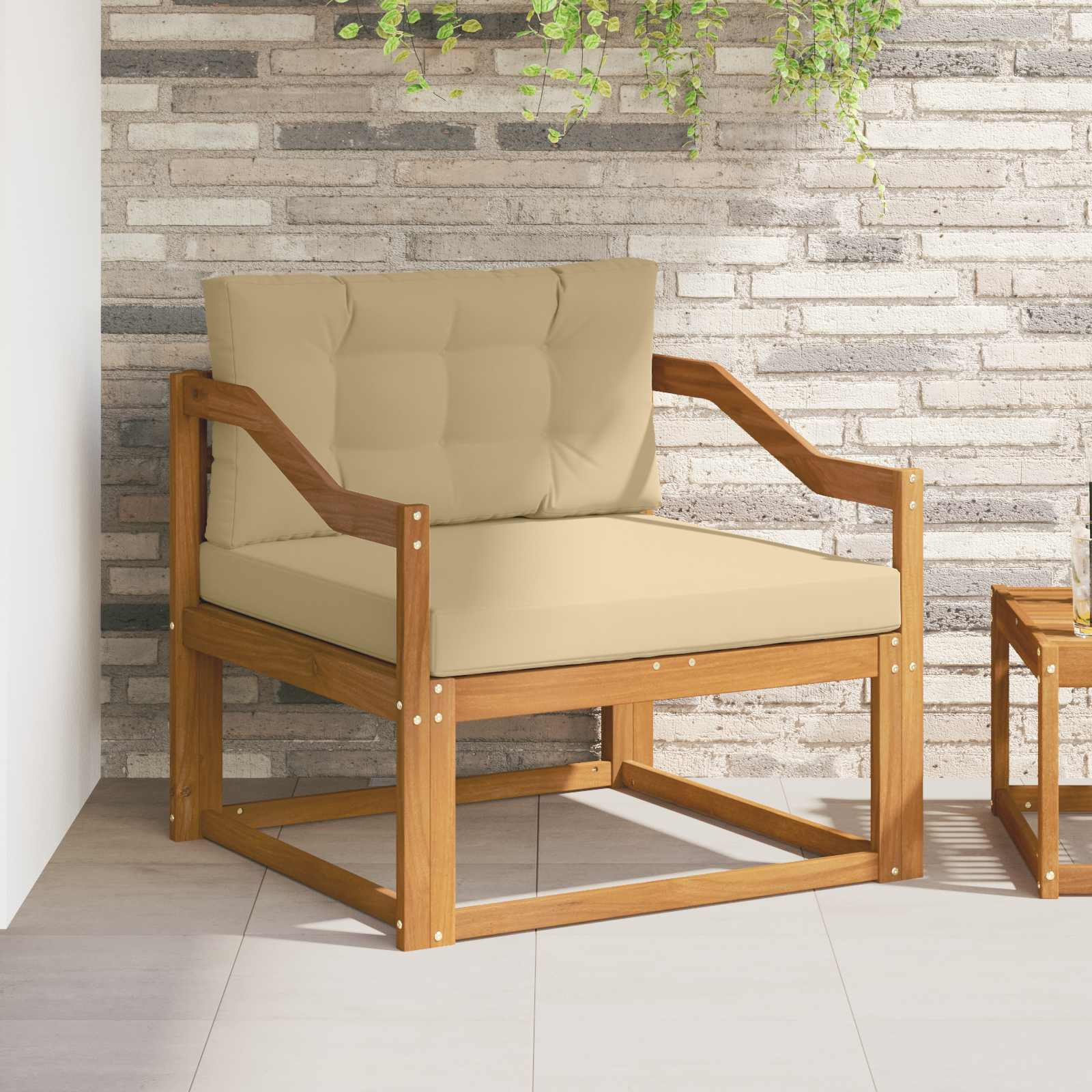 vidaXL Outdoor Mittelsofa Natur