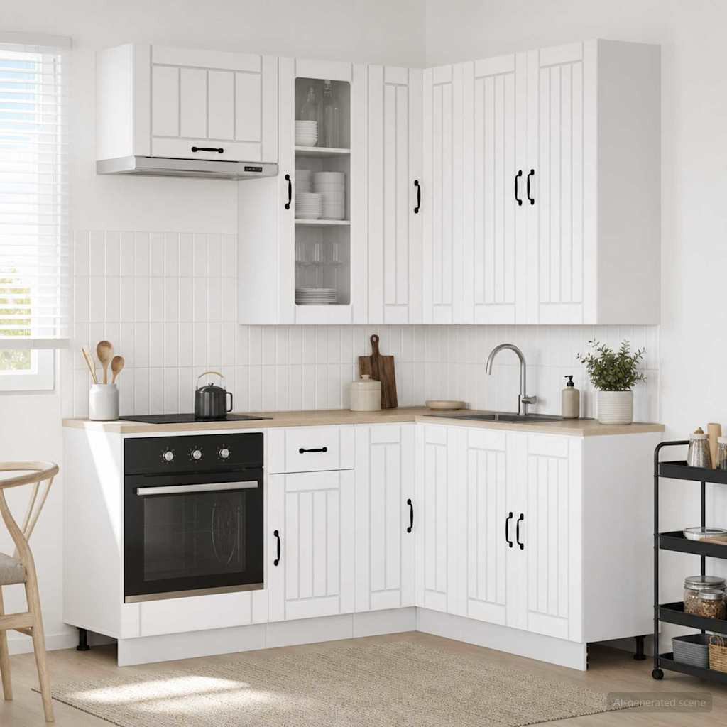 vidaXL Kücheneinheit LUCCA 8 pcs Weiß Holzwerkstoff