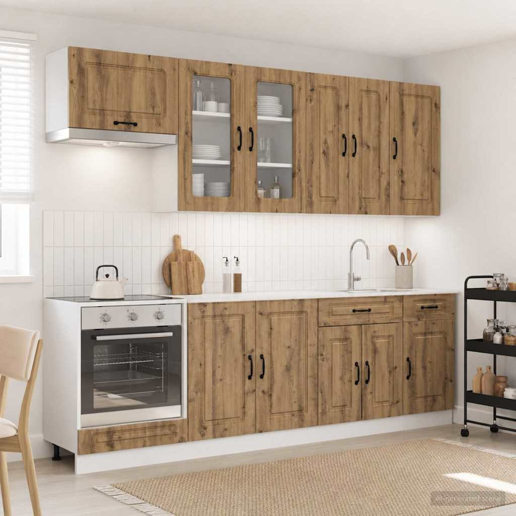vidaXL Kücheneinheit KALMAR 8 pcs Artisan-Eiche Holzwerkstoff