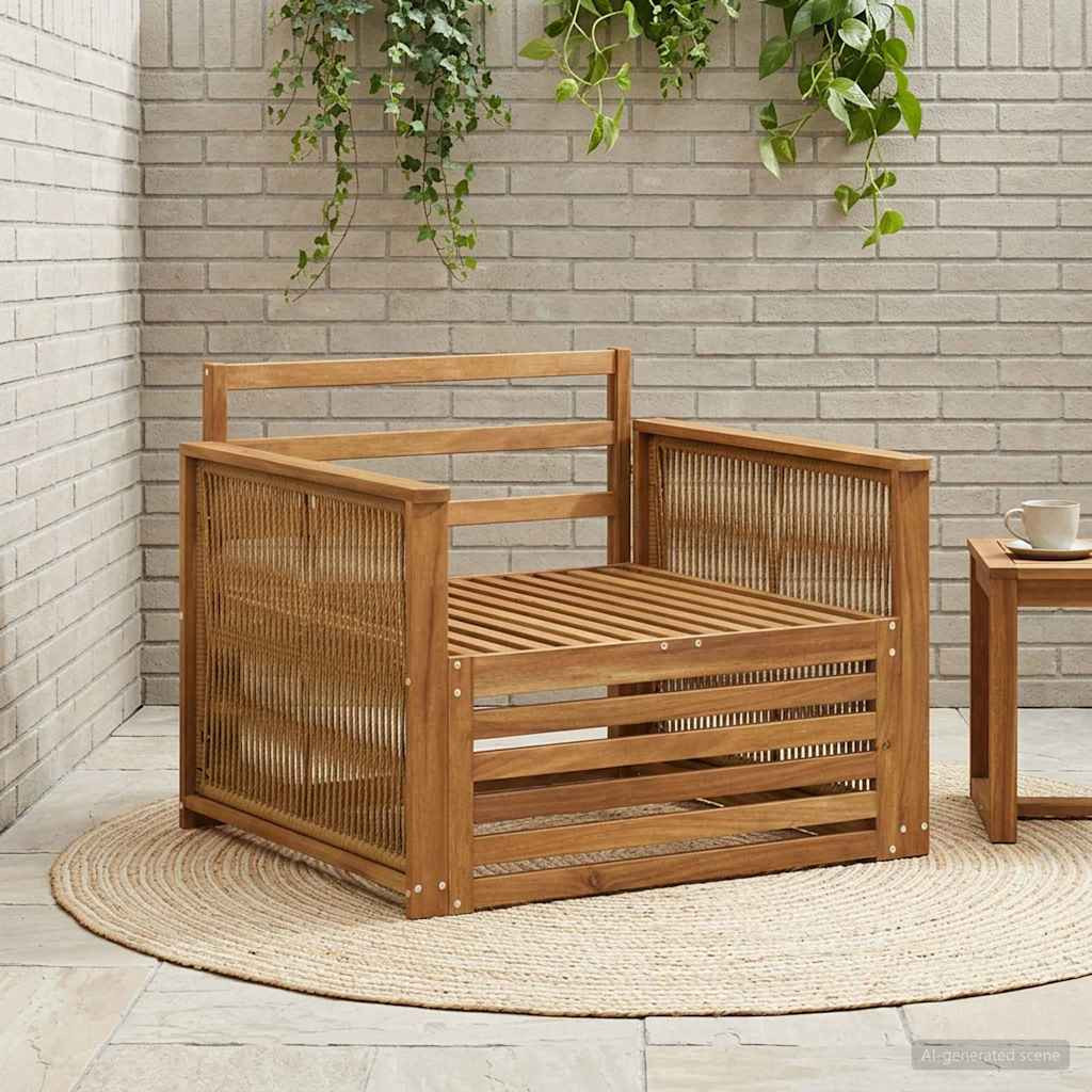 vidaXL Outdoor Mittelsofa Natur