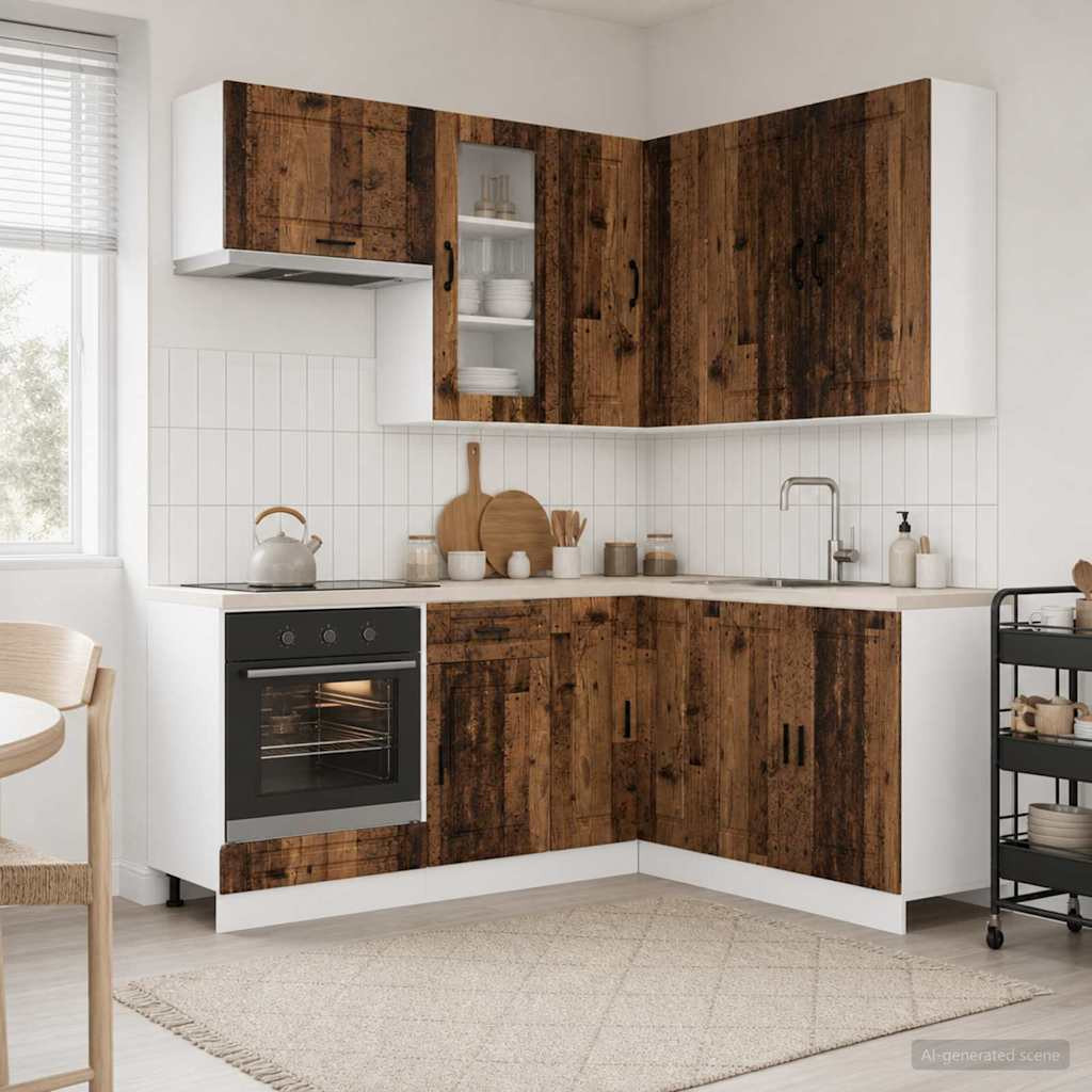 vidaXL Kücheneinheit PORTO 8 pcs Altholz Holzwerkstoff