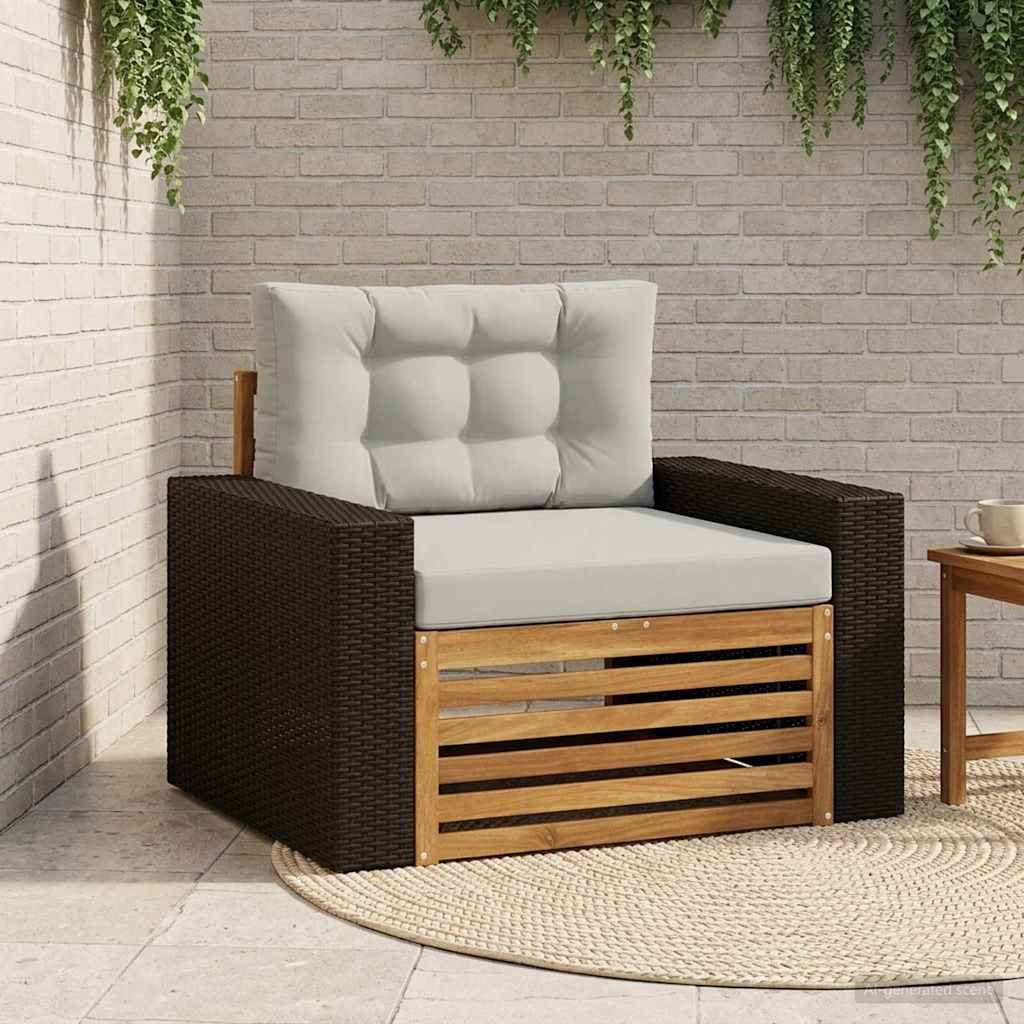 vidaXL Outdoor Mittelsofa Natur