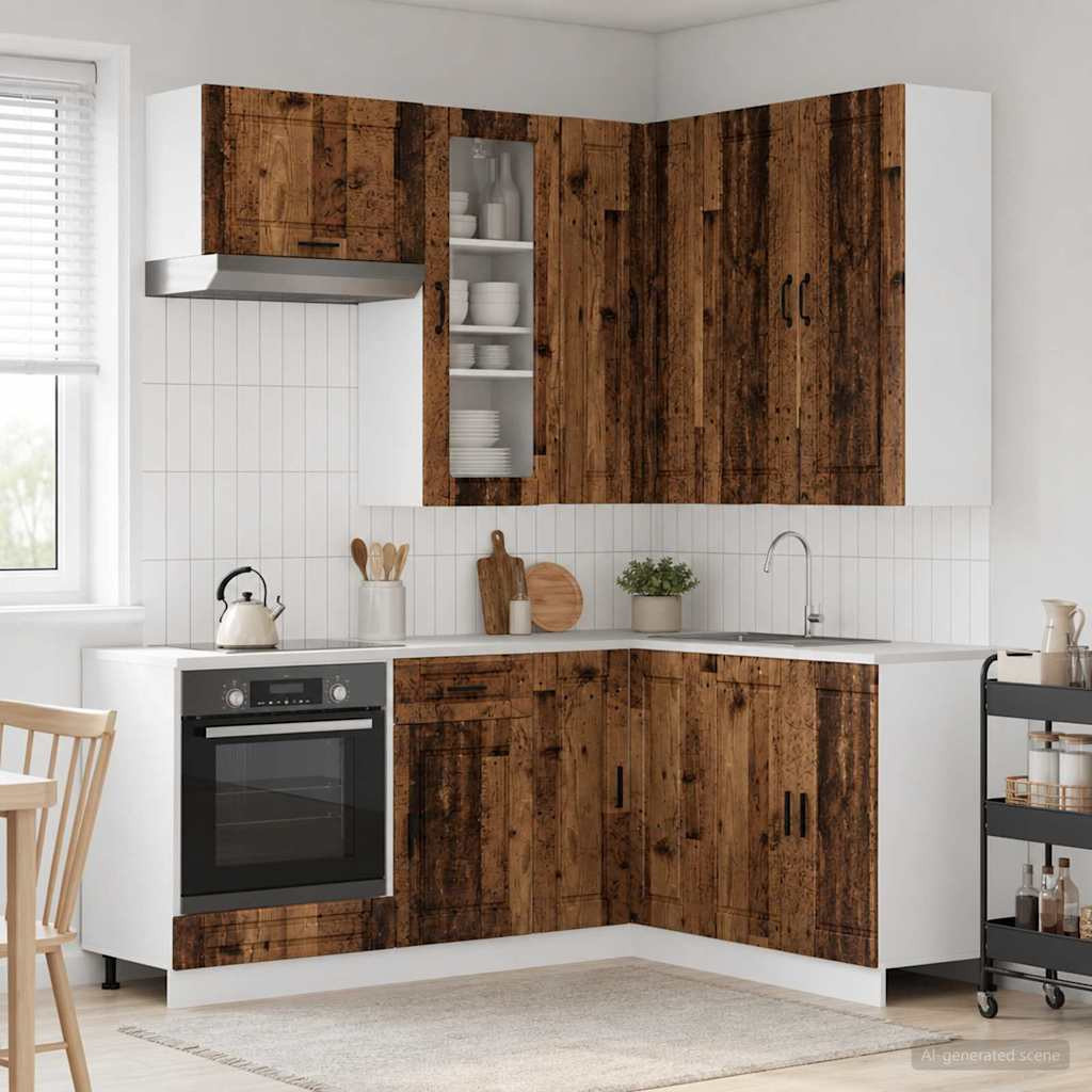 vidaXL Kücheneinheit PORTO 8 pcs Altholz Holzwerkstoff