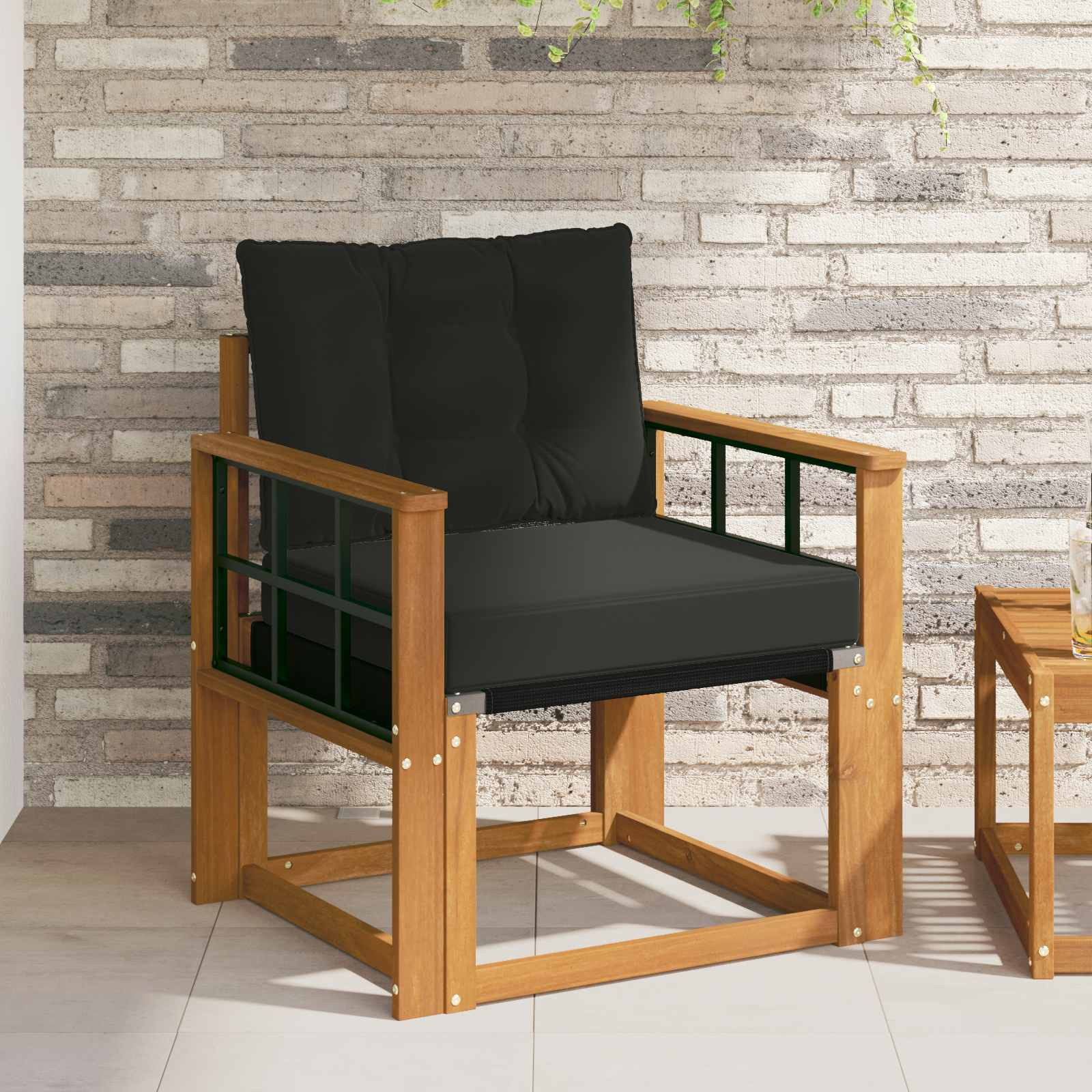 vidaXL 2 Stück Outdoor-Sofa Massivholz Akazie Natur