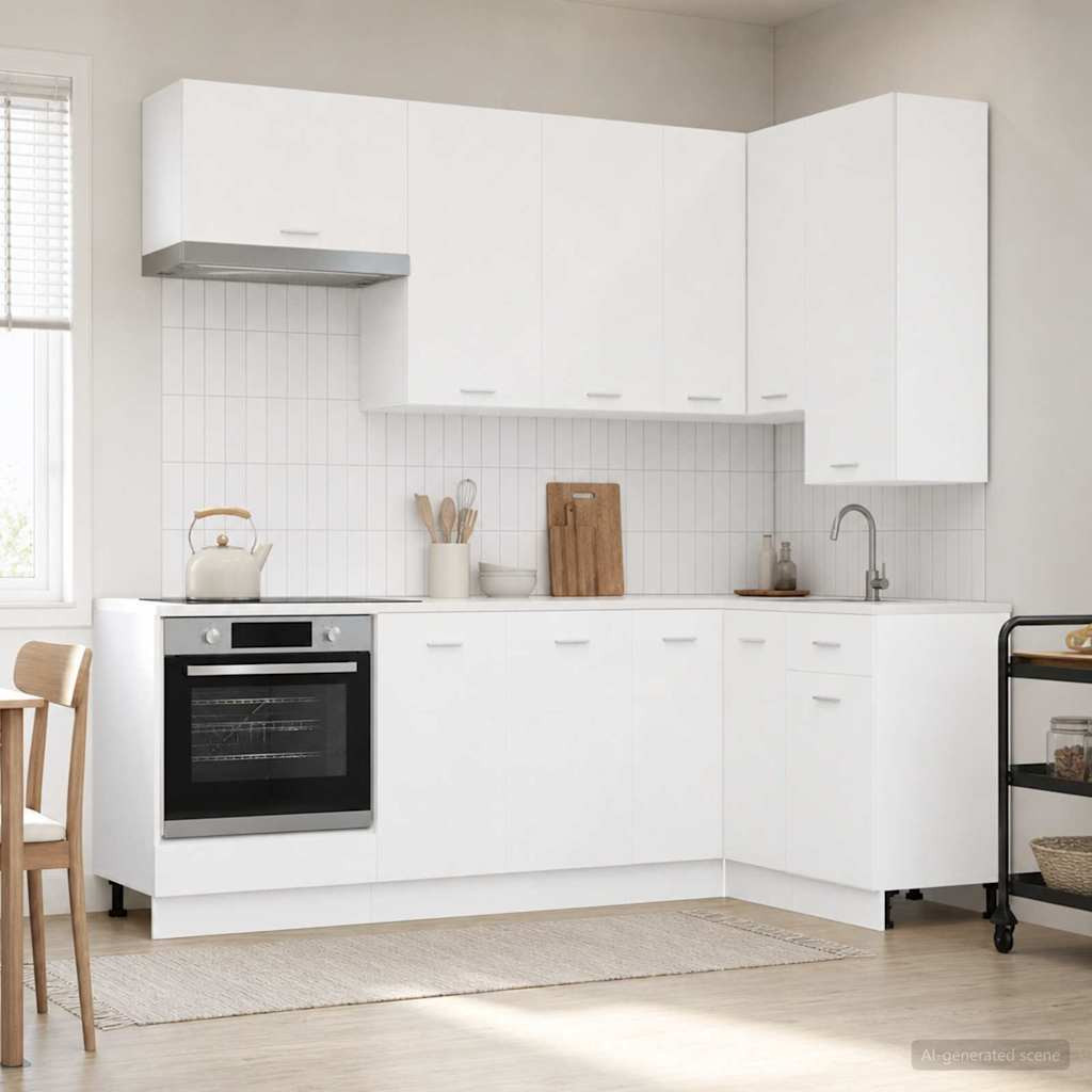 vidaXL Kücheneinheit LYON 8 pcs Weiß Holzwerkstoff