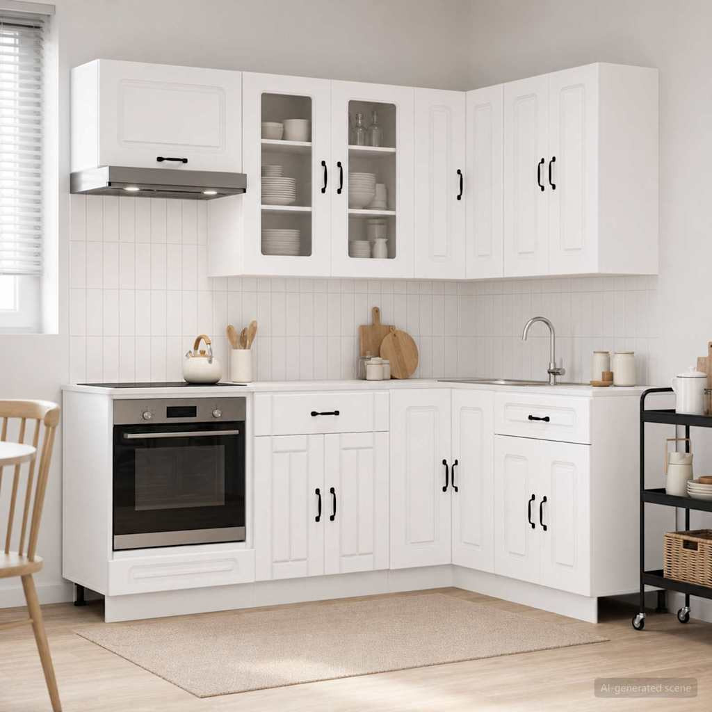 vidaXL Kücheneinheit KALMAR 8 pcs Weiß Holzwerkstoff