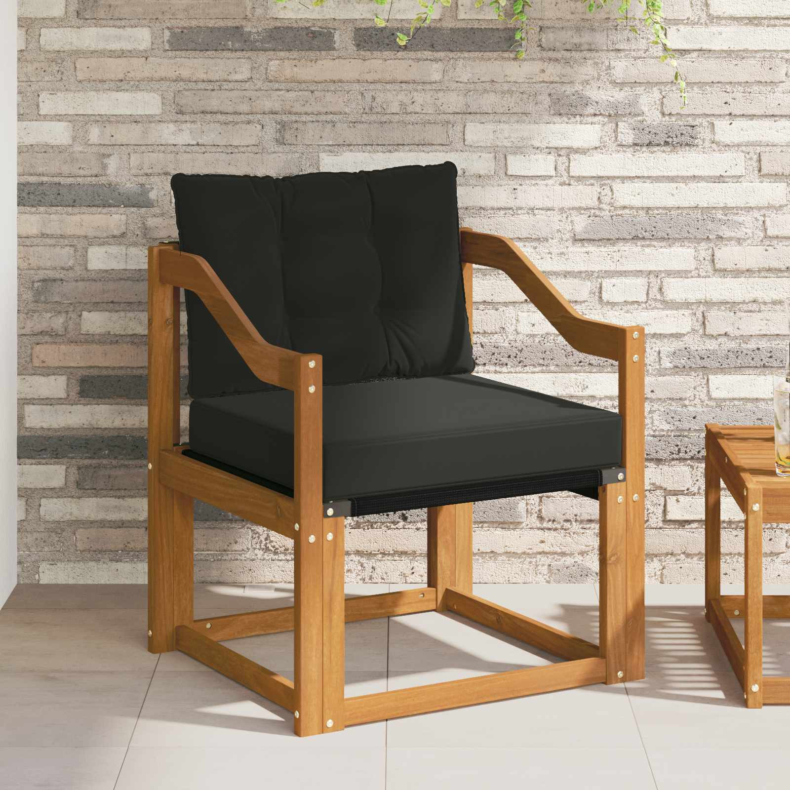 vidaXL 2 Stück Outdoor-Sofa Massivholz Akazie Natur
