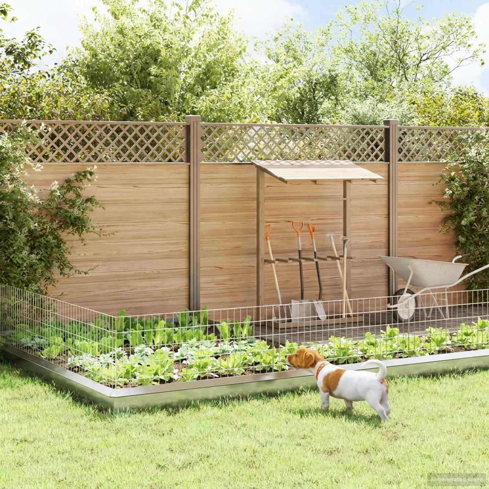 vidaXL Gartenzaun mit Pfählen 48 pcs 115 x 50 cm Mesh Verzinkter Stahl