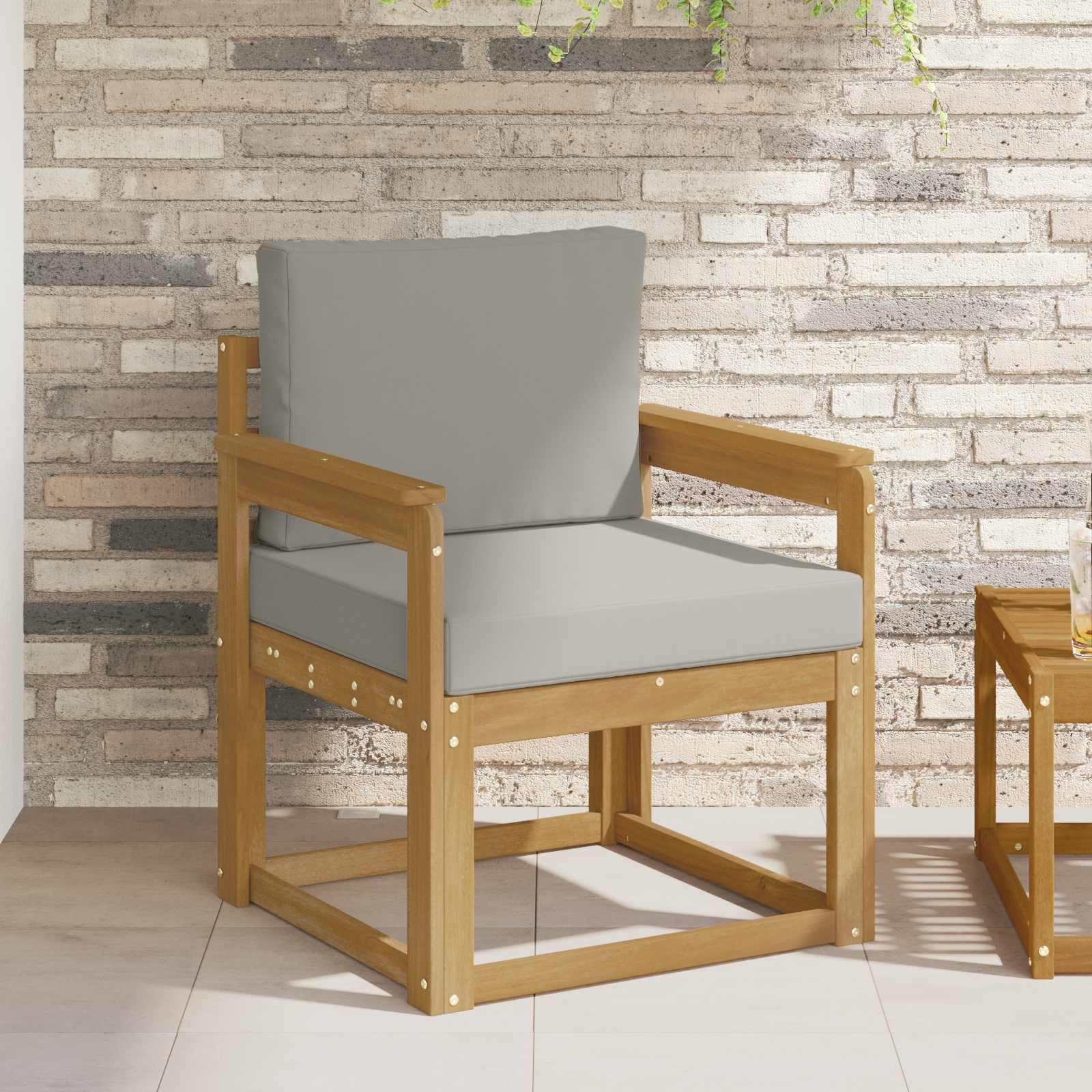 vidaXL 2 Stück Outdoor-Sofagarnitur Polyester Weiß und Hellgrau