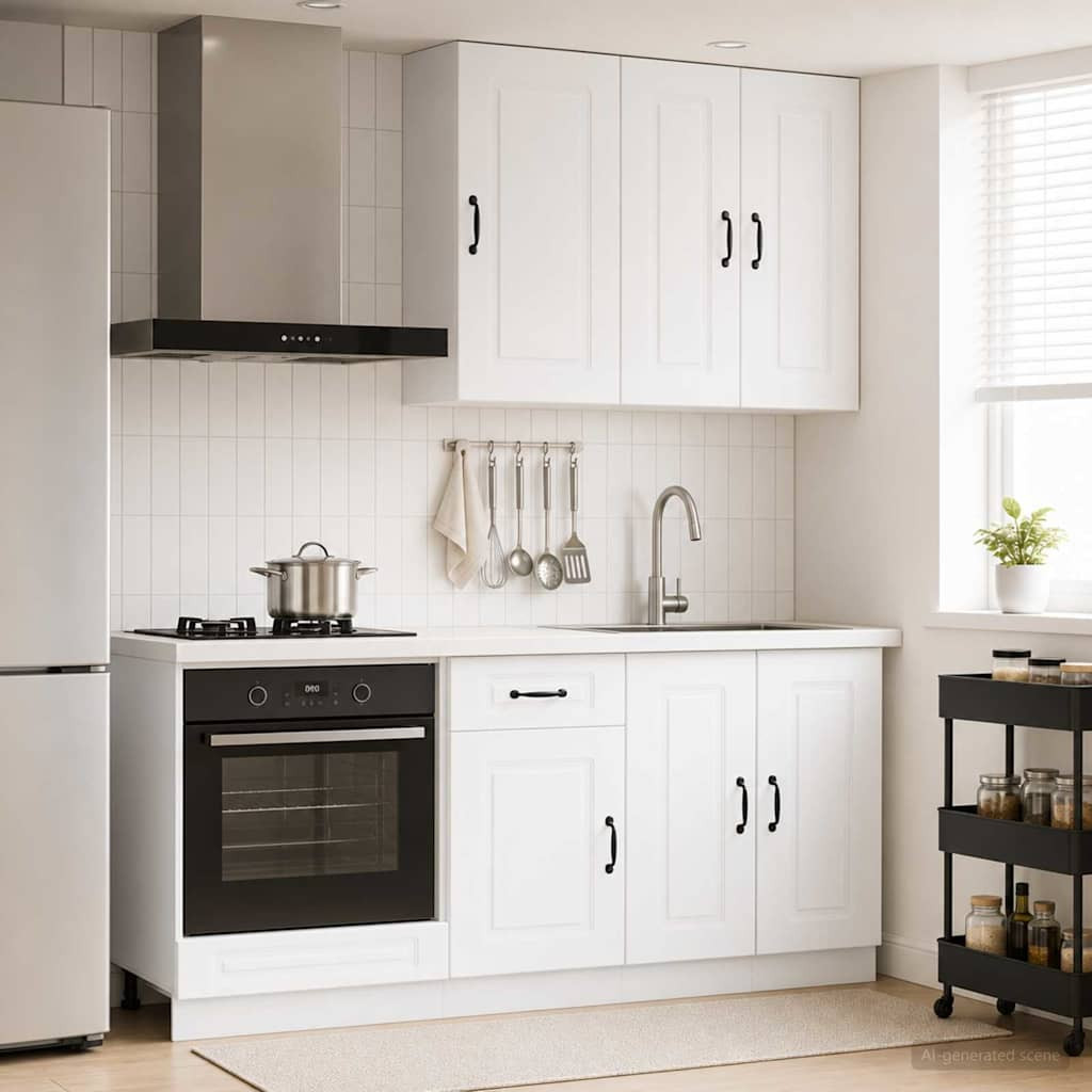 vidaXL Kücheneinheit KALMAR 5 pcs Weiß Holzwerkstoff