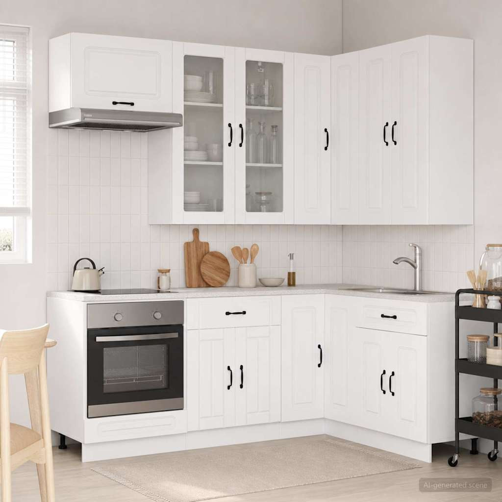 vidaXL Kücheneinheit KALMAR 8 pcs Weiß Holzwerkstoff
