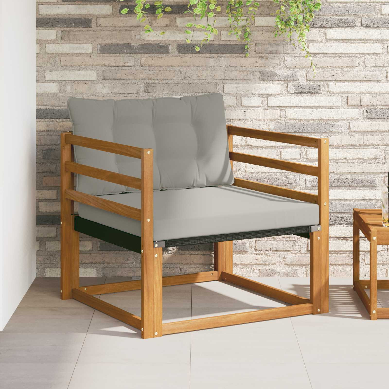 vidaXL Outdoor-Sofagarnitur Massives Akazienholz und Textilene Natur