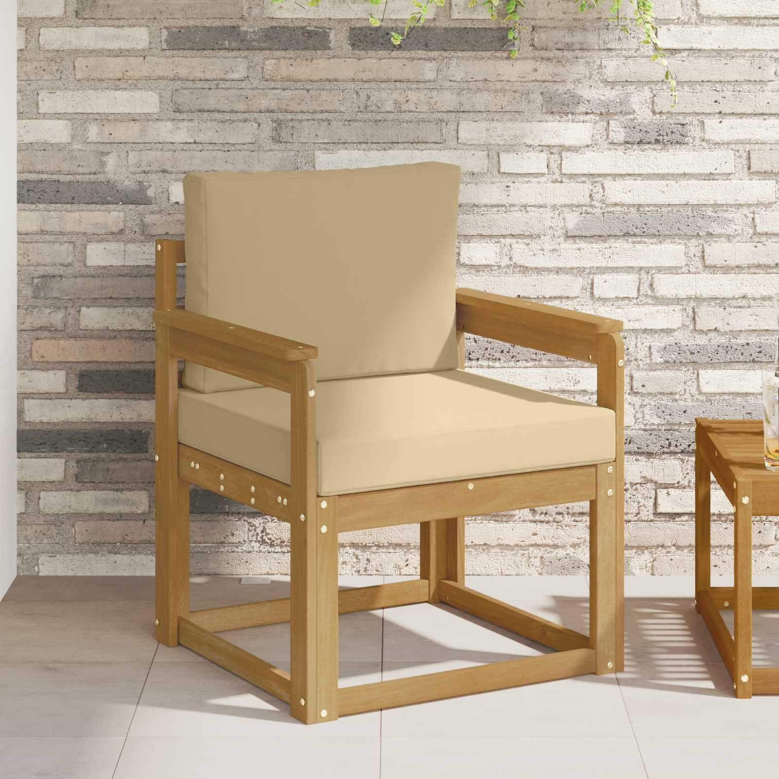 vidaXL 2 Stück Outdoor-Sofagarnitur Polyester Weiß und Beige
